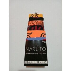 Naruto Shippuden Collection Socks  6 Pair CREW SOCKS SIZE 8-12 Bioworld Mens NIP